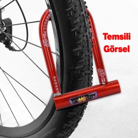 Resim Bisiklet Motosiklet Direksiyon U Kilidi Halat Zincir Çap 18 Mm Çelik Hırsız Güvenlik 29 Cm 
