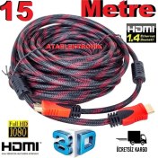 Resim Ata Elektronik 15 Metre 15mt Hdmı Kablo Projeksiyon Ile Hd Led Tv Smart 4k Tv Ara Hdmı Hd Hecdi Sargılı ip örgülü 