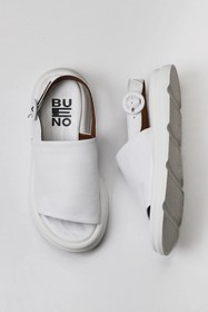 Resim Bueno Shoes Beyaz Deri Kadın Düz Sandalet 01wy9410 