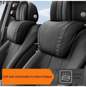 Resim Honeybeeshop Lüks Napa Deri Boyun Bel Desteği Yastığı Hava Alan Tasarım Tüm Araçlar Kırmızı 