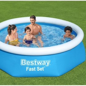 Resim E&D Collection Fast Set Pompasız yer üstü Havuz, çap 244 x 61 cm, Mavi, yuvarlak 