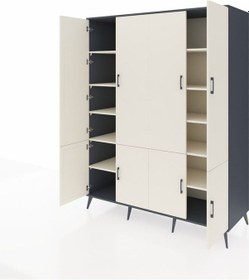 Resim Kronos Gardrop 10 Raflı 8 Kapaklı 176x59x221 Antrasit-aytaşı Aytaşı 