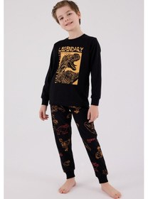 Resim Rolypoly Erkek Çocuk Siyah Pijama Takımı 5274-48649 Siyah 