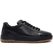 Resim Derimod Erkek Siyah Bağcıklı Kalın Tabanlı Deri Sneaker,Kışlık Spor Ayakkabı 25WFD7602FT 