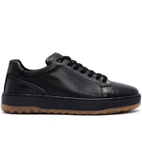 Resim Derimod Erkek Siyah Bağcıklı Kalın Tabanlı Deri Sneaker,Kışlık Spor Ayakkabı 25WFD7602FT 