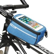 Resim GongtuShop Mavi Stil Su Geçirmez Bisiklet Çantası Naylon Bisiklet Bisiklete Binme Cep Telefonu Çantası Kılıf 5.5'' 6'' Bisiklet Panniers Çerçeve Ön Tüp Çanta Aksesuarları (Yurt Dışından) 