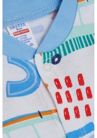 Resim Breeze Erkek Bebek Patikli Tulum Desenli Köpekçik Baskılı 0-6 Ay, Beyaz-beyaz Beyaz 