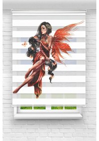 Resim Perdecizade Enxboy Kanatlı Kız Dijital Baskılı Zebra Perde-cocuk Odası-stor Perde Pz-2610 Renkli 