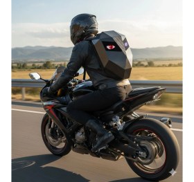 Resim Missidea Black Knight LED Işıklı Sırt Çantası Motorcu Çantası Büyük Boy 