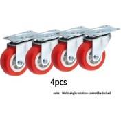 Resim Dashanshop 4 Adet Kırmızı 2 İnç Frenli Döner Tekerlek Yataklı Sesiz Dayanıklı 