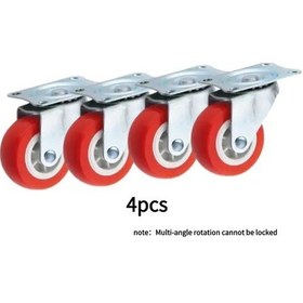 Resim Dashanshop 4 Adet Kırmızı 2 İnç Frenli Döner Tekerlek Yataklı Sesiz Dayanıklı 