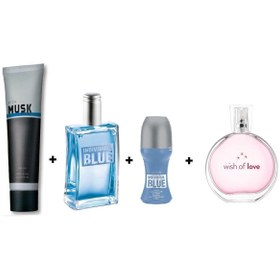 Resim Avon Individual Blue Erkek Parfüm Seti Edt 100 Ml + Wish Of Love Kadın Parfümü Edt 50 Ml 