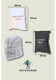 Resim Outdoorun Kirli Çamaşır Torbası Temiz Çamaşır Torbası Ve Çamaşır Filesi Seti Siyah 