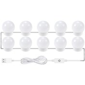 Resim Suofeng 10 Adet Led Banyo Ayna Işık Şeridi 3 Renk Modu Ayarlanabilir, Usb Güçlü Ev & Kuaför İçin Kolay Kurulum Led Şerit Aydınlatma 