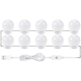 Resim Yaozixia 10 Adet Led Makyaj Aynası Işıkları 3 Renk Modu Tuvalet Aynası Işıkları Usb Kablolu Banyo Aynası Işığı Led Şerit Işıkları 