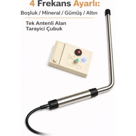 Resim Profesyonel Frekans Üreteçli Alan Tarama Cihazı Altın Arama Dedektör-4 Kademeli(Boşluk - Mineral - Gümüş - Altın) 
