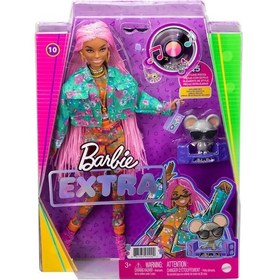 Resim Gxf09 Barbie Extra - Pembe Örgü Saçlı Bebek. 3 Yaş 