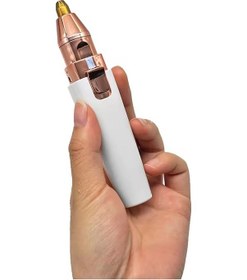 Resim Thentech Şarj Edilebilir Mini Seyahat Tipi Kaş Tüy Alıcı Mini Kıl Alma Aleti Şarjlı Epilasyon Aleti Işıklı Beyaz 