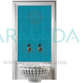 Resim Armada Çini 60X100 CM Ac 24 Turkuaz Serigraf Türk Hamamı Pano 