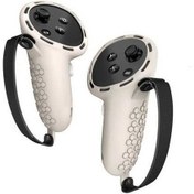 Resim Pazly Meta Quest 3 Vr Kolu Kılıfı - Bej Silikon Kaymaz İçin 1 Çift Bej 