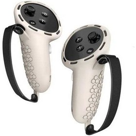 Resim Pazly Meta Quest 3 Vr Kolu Kılıfı - Bej Silikon Kaymaz İçin 1 Çift Bej 