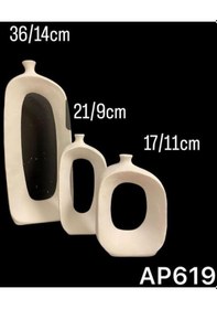 Resim Polyester Dekoratif Vazo Seti 3'lü Ap0619 