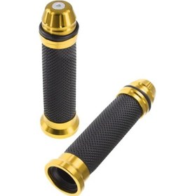 Resim Xuweiwei Altın Renk Motosiklet Dirt Bike 0.87inç Genel Amaçlı Kauçuk Tutamak Gidon Pedal 