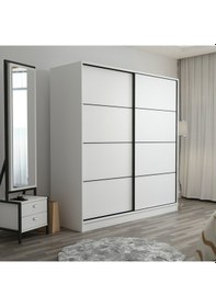 Resim Minarmobilya Minar Kale 2 Kapaklı Sürgülü Dolap 180 Cm - Beyaz 