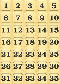 Resim 1-35 Kapı, Masa, Dolap Numarası Altın Metal Etiket 7x7 Cm 