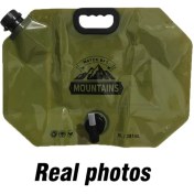 Resim Globalbloom Yeşil Katlanır Portatif Su Torbası 2.11 Galon Musluklu Sızdırmaz Kamp Yeşil 