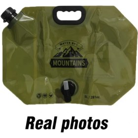 Resim Globalbloom Yeşil Katlanır Portatif Su Torbası 2.11 Galon Musluklu Sızdırmaz Kamp Yeşil 