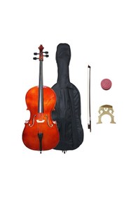 Resim Valeria 4/4 Tamboy Parlak Cila Hareli Çello Seti-kılıf-yay-reçine 