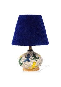 Resim Design Okyanus Mavi Başlıklı Seramik Abajur - Renkli - 40 Cm Çok Renkli 