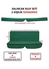 Resim Süngersiz Salıncak Minder Seti Tenteli 2 Kişilik Süngersiz 130x45 Yeşil 