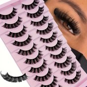 Resim 10 Çift DD Kıvrım Rus Şerit Kirpikler Kabarık Kalın Sahte Kirpikler DD Kıvrım Dramatik Dağınık Yapay Vizon Sahte Kirpikler Makyaj 