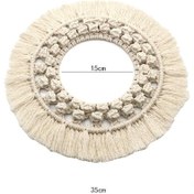 Resim Hombey El Yapımı Bej İç Dizayn Örgü Duvar Örtüsü - Skandinav Stili Yatak Odası Dekorasyonu Z150c 