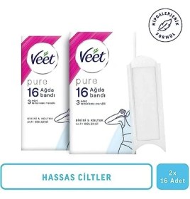 Resim Pure Hipoalerjenik Bikini & Koltuk Altı Ağda Bandı, (2 x 16 Adet) 