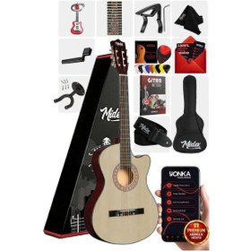 Resim Midex Cg390nt-xbag Klasik Gitar 4/4 Sap Ayarlı Kesik Kasa Çanta Tuner Askı Capo Metod Pena 