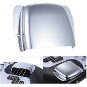 Resim Monyee Jazz Bass Elektro Bas Gitar Köprü Koruması, Çelik Malzeme, Parlak Chrome Kaplama, 1mm Kalınlık, Kısa Tip, Gümüş Rengi 