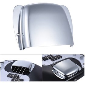 Resim Monyee Jazz Bass Elektro Bas Gitar Köprü Koruması, Çelik Malzeme, Parlak Chrome Kaplama, 1mm Kalınlık, Kısa Tip, Gümüş Rengi 