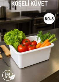 Resim Nandy Home Köşeli Küvet No:5 – Kafe & Restoran Tipi Gıda Saklama ve Hazırlık Kabı 