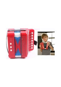 Resim H.oner 3 Bas 7 Sesli Kırmızı Renk Çocuklar İçin Mini Akordeon 