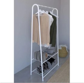 Resim Abronya Metal Gardırop Kıyafet Askılığı Açık Ceket Askılığı Beyaz Renk 1 Adet 