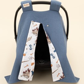 Resim Puset Örtüsü - Çift Taraflı - İndigo Petek - Harry 