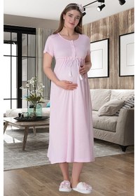 Resim Mecit Pijama Mecit 6012 Pembe Lohusa Gecelik 