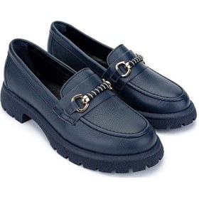 Resim Tamer Tanca Kadın Hakiki Deri Lacivert Loafer Ayakkabı 1065 201-4259 Bn Ayk Sk24-25 Lacı Dr Lacivert 