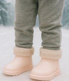 Resim Su Geçirmez İçi Kürklü Kız Çocuk Eva Yağmur Kar Botu Bej 