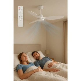 Resim Helios HS9303 70W 3 Kanatlı Uzaktan Kumandalı Ledli Dekoratif Tavan Vantilatör Beyaz 