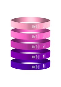 Resim 5 Li Pilates Direnç Bandı Seti Loop Squat Lastiği Çantalı Fitness Egzersiz Bantları - Pembe Pembe 