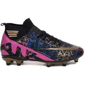 Resim Garantili Bilekli Çoraplı Krampon Halı Saha 40-41-42-43-44 Numara Siyah 